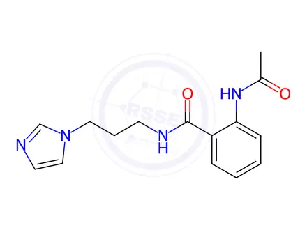 Chemical structure of N-(3-(1H-imidazol-1-yl)propyl)-2-acetamidobenzamide