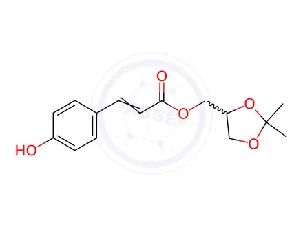 Chemical structure of (2,2-dimethyl-1,3-dioxolan-4-yl)methyl 3-(4-hydroxyphenyl)acrylate