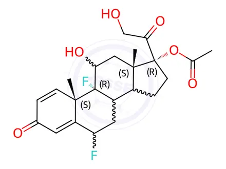 Chemical structure of 6alpha,9alpha-Difluoroprednisolone 17-Acetate
