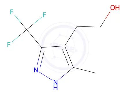 Chemical structure of 2-(5-methyl-3-(trifluoromethyl)-1h-pyrazol-4-yl)ethan-1-ol