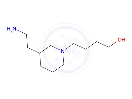 Chemical structure of 4-[3-(2-Aminoethyl)piperidin-1-yl]butan-1-ol