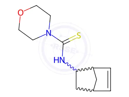 Chemical structure of N-(bicyclo[2.2.1]Hept-5-en-2-yl)morpholine-4-carbothioamide