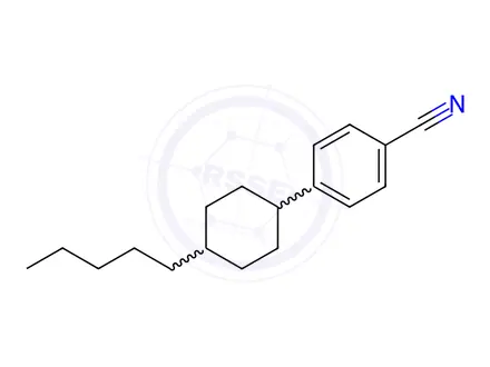 Chemical structure of trans-4-(4-n-Pentylcyclohexyl)benzonitrile