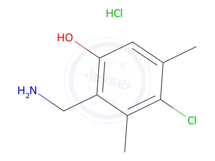 Chemical structure of 2-(Aminomethyl)-4-chloro-3,5-dimethylphenol hydrochloride