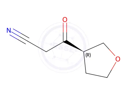 Chemical structure of 3-oxo-3-[(3R)-oxolan-3-yl]propanenitrile