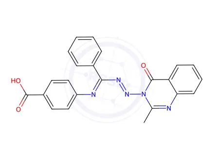 Chemical structure of Benzoic acid, 4-((((2-methyl-4-oxo-3(4H)-quinazolinyl)azo)phenylmethyl ene)amino)-