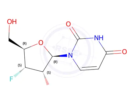 Chemical structure of 3'-Deoxy-3'-fluorouridine