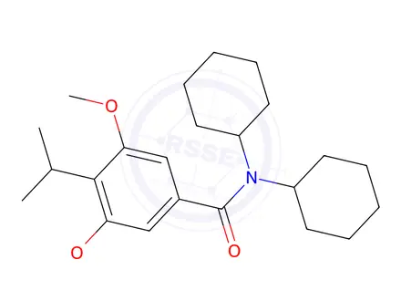 Chemical structure of N,N-dicyclohexyl-4-isopropyl-3,5-dimethoxybenzamide