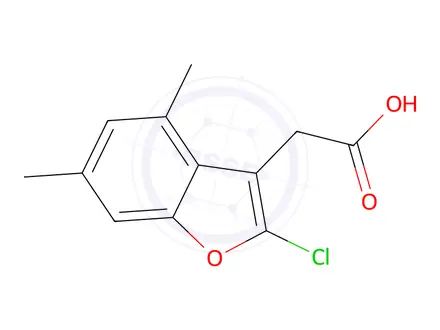 Chemical structure of 2-(2-Chloro-4,6-dimethylbenzofuran-3-yl)acetic acid