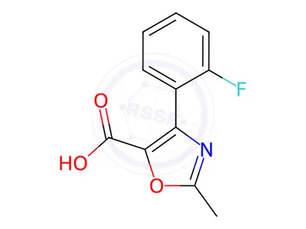 Chemical structure of 5-Oxazolecarboxylic acid, 4-(2-fluorophenyl)-2-methyl-