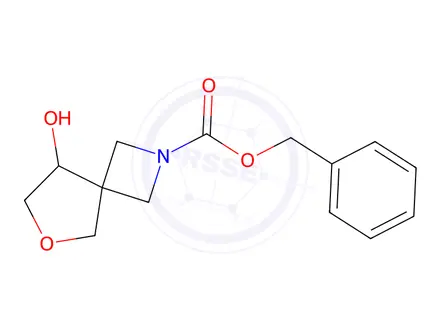 Chemical structure of 6-Oxa-2-azaspiro[3.4]octane-2-carboxylic acid, 8-hydroxy-, phenylmethyl ester