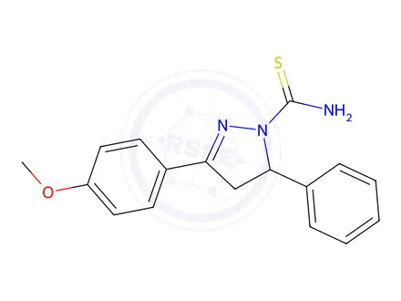 Chemical structure of 3-(4-Methoxyphenyl)-5-phenyl-4,5-dihydro-1H-pyrazole-1-carbothioamide