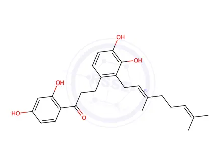 Chemical structure of 3,4,2',4'-tetrahydroxy-2-geranyldihydrochalcone