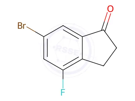 Chemical structure of 6-Bromo-4-fluoro-indan-1-one