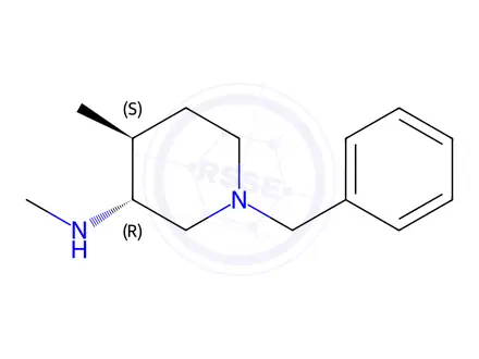 Chemical structure of rel-(3R,4S)-1-Benzyl-N,4-dimethylpiperidin-3-amine Dihydrochloride
