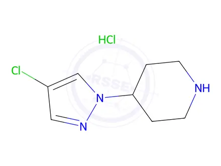 Chemical structure of 4-(4-Chloro-1H-pyrazol-1-yl)piperidine hydrochloride