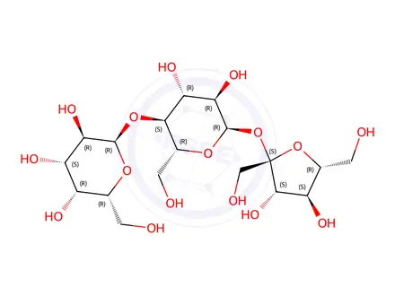 Chemical structure of 4-O-alpha-D-Galactopyranosyl-D-sucrose, Min. 95%