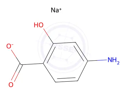 Chemical structure of Sodium aminosalicylate