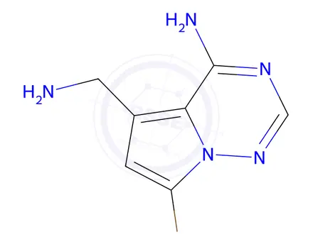 Chemical structure of 5-(Aminomethyl)-7-bromopyrrolo[2,1-f][1,2,4]triazin-4-amine