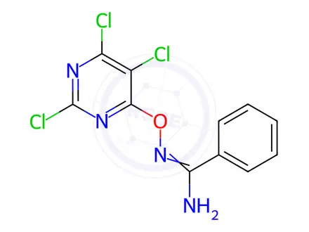 Chemical structure of N-((2,5,6-Trichloropyrimidin-4-yl)oxy)benzimidamide