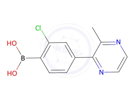 Chemical structure of (2-Chloro-4-(3-methylpyrazin-2-yl)phenyl)boronic acid