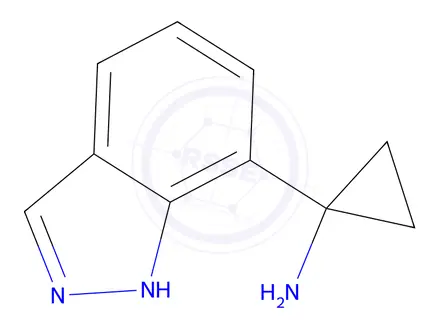 Chemical structure of 1-(1H-indazol-7-yl)cyclopropan-1-amine
