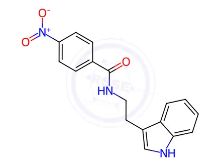 Chemical structure of N-(2-(1H-indol-3-yl)ethyl)-4-nitrobenzamide