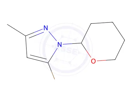 Chemical structure of 5-Bromo-3-methyl-1-(tetrahydro-2H-pyran-2-yl)-1H-pyrazole