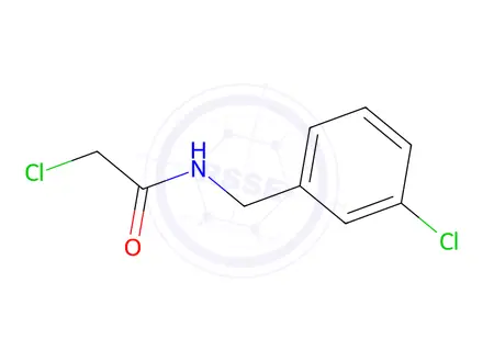 Chemical structure of 2-chloro-N-[(3-chlorophenyl)methyl]acetamide