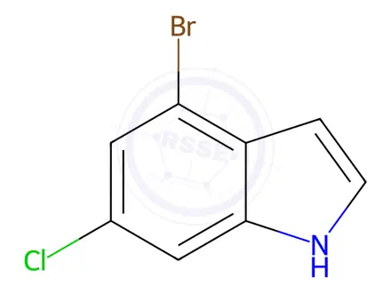 Chemical structure of 4-Bromo-6-chloro-1H-indole
