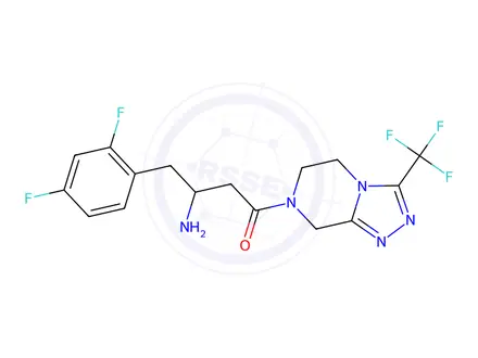 Chemical structure of 3-Amino-4-(2,4-difluorophenyl)-1-(3-(trifluoromethyl)-5,6-dihydro-[1,2,4]triazolo[4,3-a]pyrazin-7(8H)-yl)butan-1-one