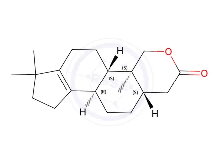 Chemical structure of 17,17-Dimethyl-18-nor-2-oxa-5α-androst-13-en-3-one