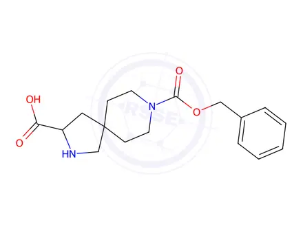Chemical structure of 8-((Benzyloxy)carbonyl)-2,8-diazaspiro[4.5]Decane-3-carboxylic acid