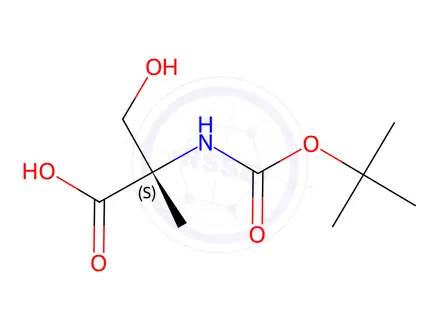 Chemical structure of N-BOC-ALPHA-METHYL-L-SERINE