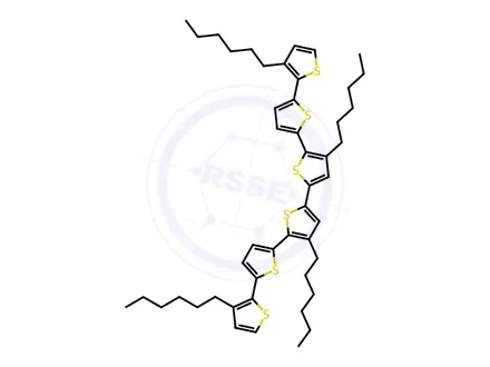 Chemical structure of 2,2':5',2'':5'',2''':5''',2'''':5'''',2'''''-Sexithiophene, 3,3'',4''',3'''''-tetrahexyl-