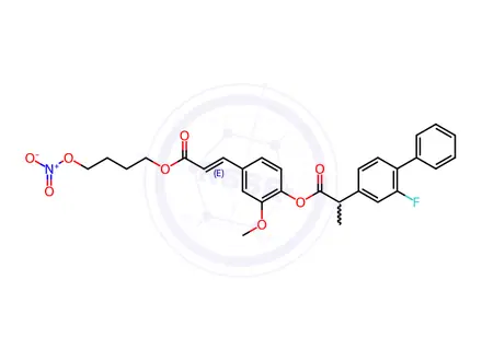 Chemical structure of 2-FLUORO-ALPHA-METHYL-2-METHOXY-4-[(1E)-3-[4-(NITROOXY)BUTOXY]-3-OXO-1-PROPENYL]PHENYL ESTER, [1,1'-BIPHENYL]-4-ACETIC ACID