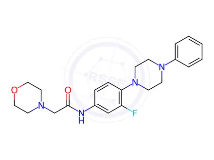 Chemical structure of N-[3-Fluoro-4-(4-phenylpiperazin-1-yl)phenyl]-2-(morpholin-4-yl)acetamide