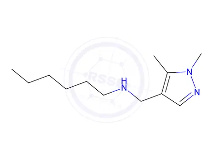 Chemical structure of n-((1,5-Dimethyl-1h-pyrazol-4-yl)methyl)hexan-1-amine