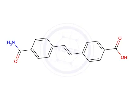 Chemical structure of 4-[2-(4-Carbamoyl-phenyl)-vinyl]-Benzoic acid