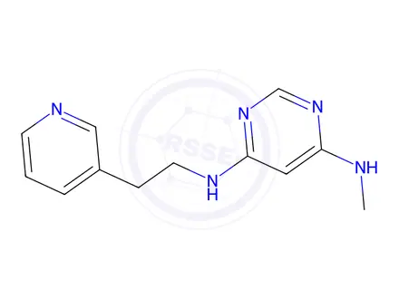 Chemical structure of n4-methyl-n6-(2-(pyridin-3-yl)ethyl)pyrimidine-4,6-diamine