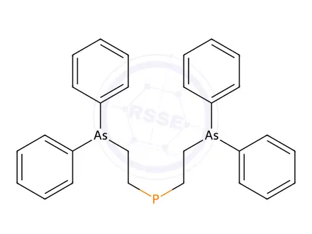 Chemical structure of bis[(2-diphenylarsinoethyl)phenyl]phosphine