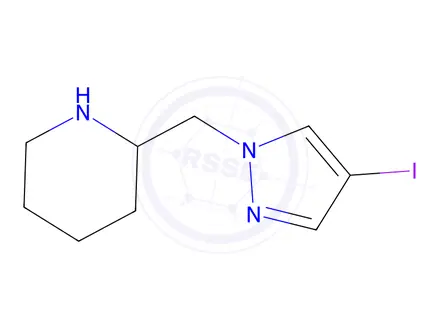 Chemical structure of 2-((4-iodo-1h-pyrazol-1-yl)methyl)piperidine