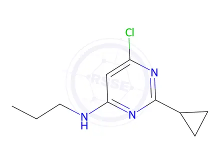 Chemical structure of 6-chloro-2-cyclopropyl-n-propylpyrimidin-4-amine