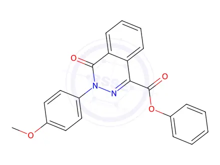 Chemical structure of Phenyl 3-(4-methoxyphenyl)-4-oxo-3,4-dihydro-1-phthalazinecarboxylate