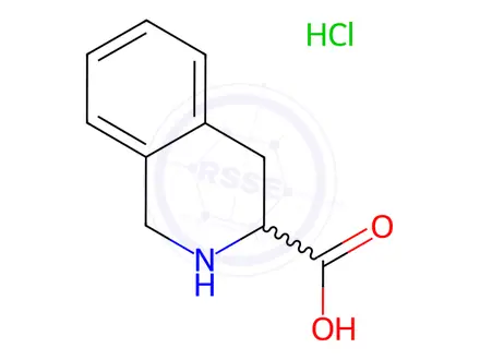 Chemical structure of 1,2,3,4-tetrahydroisoquinoline-3-carboxylic acid hydrochloride