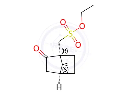 Chemical structure of (R,S)-Camphorsulfonic acid Ethyl Ester
