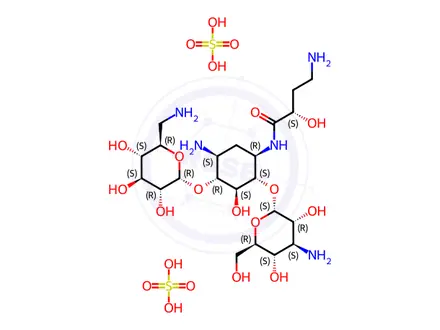 Chemical structure of Amikacin Sulfate