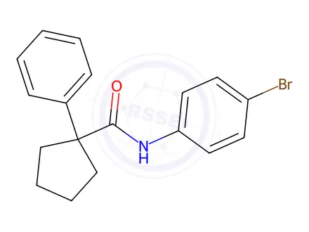 Chemical structure of N-(4-bromophenyl)-1-phenylcyclopentane-1-carboxamide