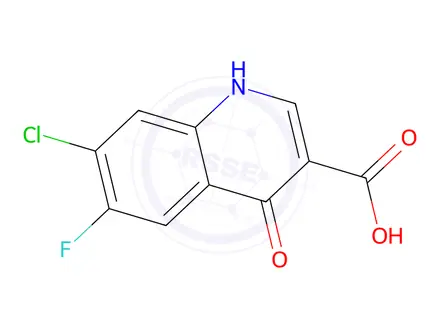 Chemical structure of 7-Chloro-6-fluoro-4-oxo-1,4-dihydroquinoline-3-carboxylic acid