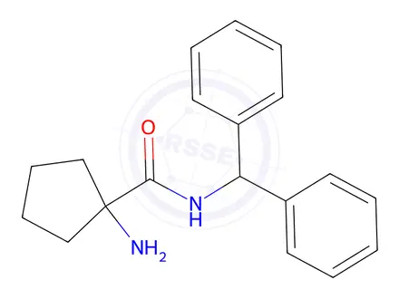 Chemical structure of Cyclopentanecarboxamide, 1-amino-N-(diphenylmethyl)-